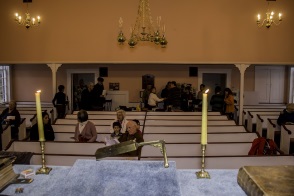 Photo of People gathering for the service